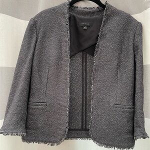 Ann Taylor jacket / blazer, size 6, black and gray tweed